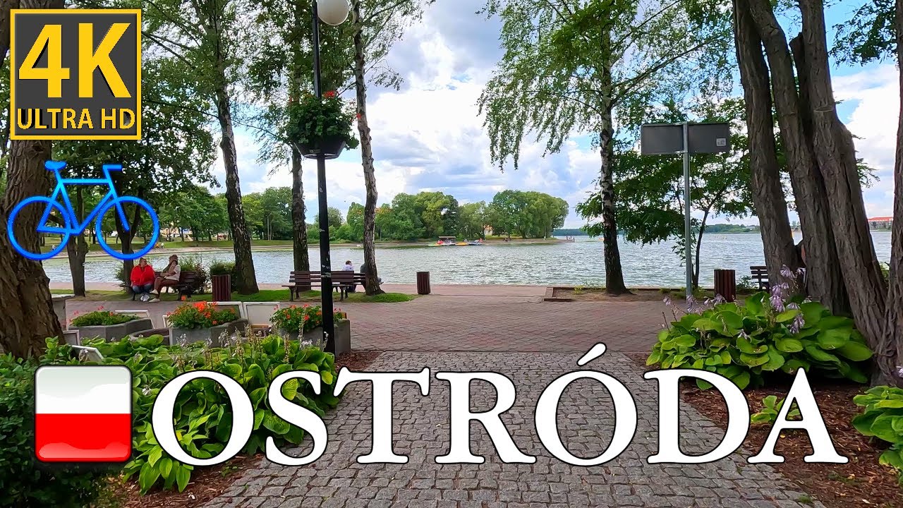 Ostróda - zwiedzanie rowerem. 2023 4K 50FPS