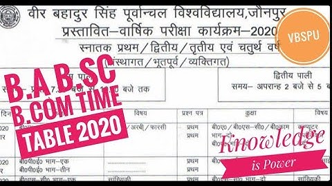 How to download Vbspu time table 2020