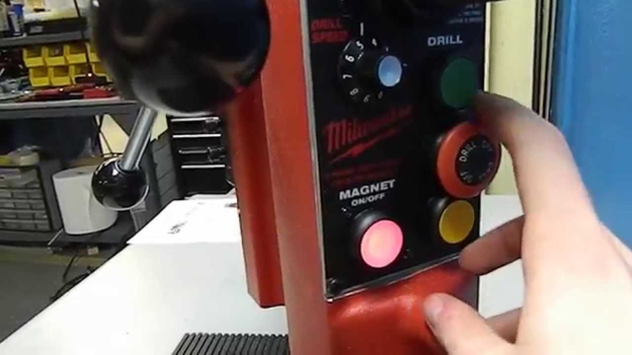Milwaukee Electromagnetic Drill Press Test - YouTube