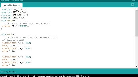 Projek dasar Arduino Uno - Lampu Kedip Morse SOS