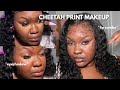 CHEETAH PRINT HALLOWEEN MAKEUP | full glam, lip combo, Smokey eye, ect.