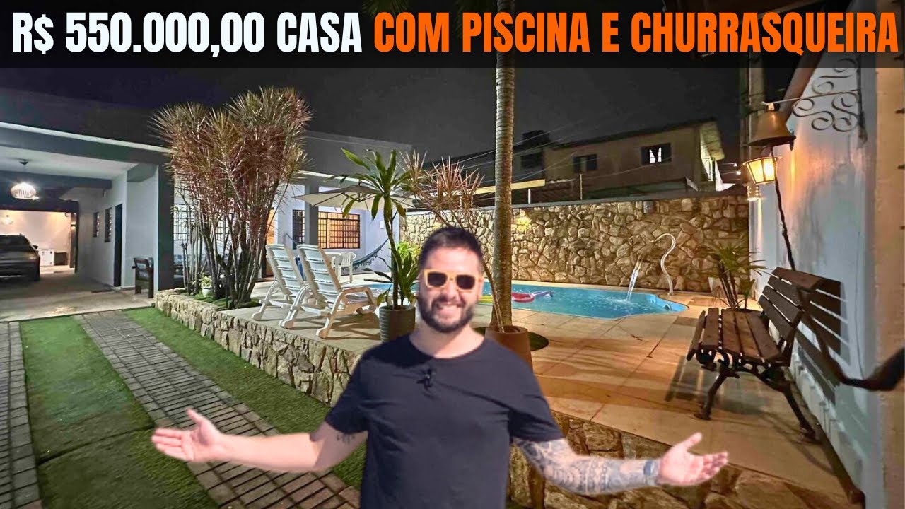 Casa na Praia no LITORAL SP em Caraguatatuba! Casa térrea com piscina, churrasqueira e mobiliada!
