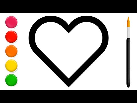Tô Màu Hình Trái Tim - Vẽ trái tim đơn giản và tô màu cho bé| Cara Menggambar dan Mewarnai Mainan hati/Draw and color heart