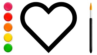 Vẽ Trái Tim Đơn Giản Và Tô Màu Cho Bé Cara Menggambar Dan Mewarnai Mainan Hatidraw And Color Heart