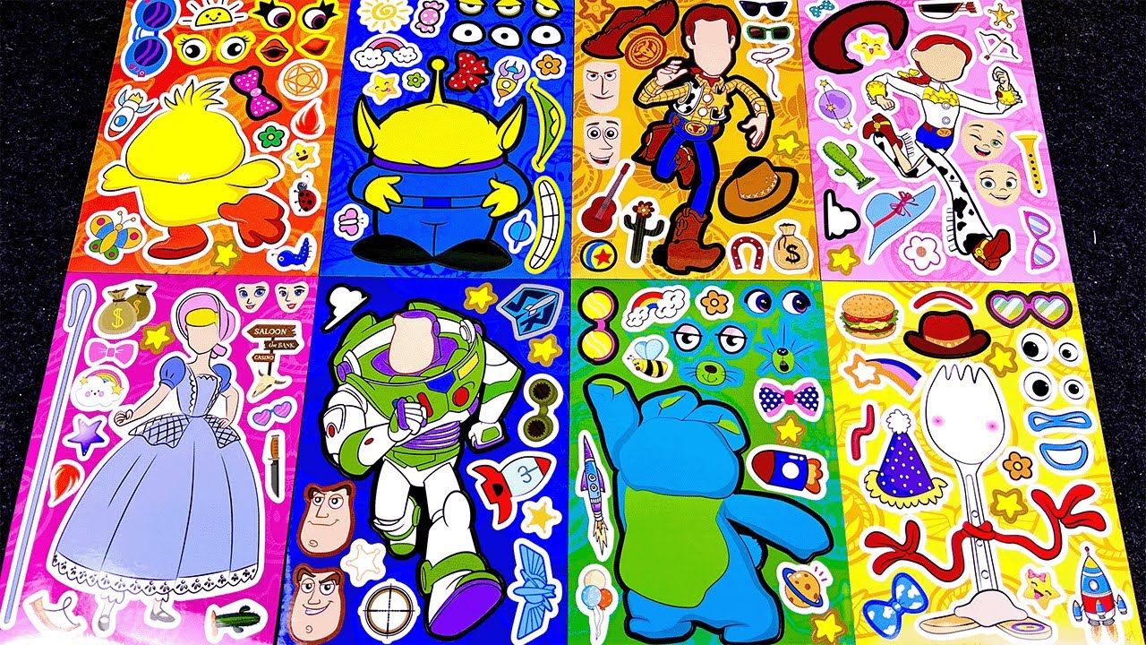 [Toys ASMR] Decorate with Sticker Book Toy Story Buzz Lightyear, Woody 