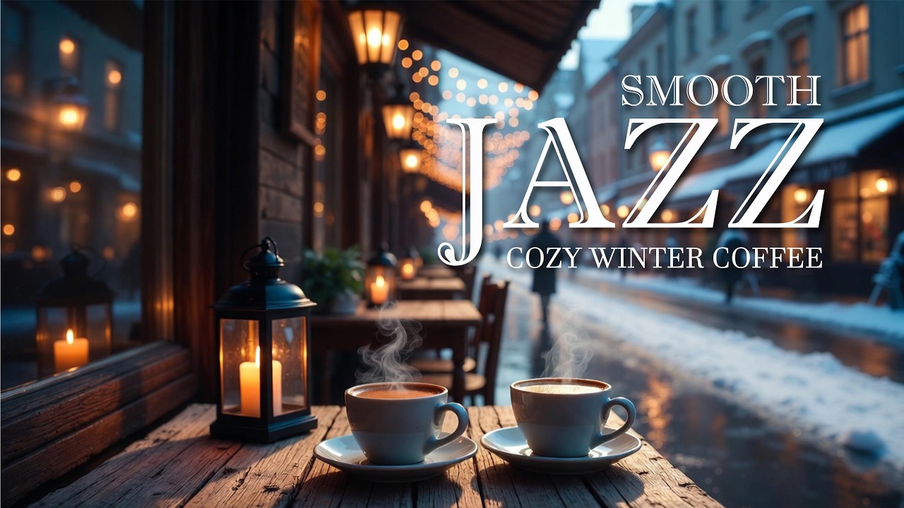 Smooth Jazz Coffee Shop ☕ Winter Fireplace Atmosphere for Focus & Productivity