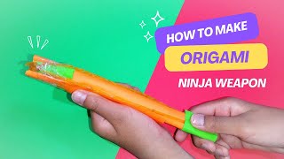 How to make a Paper Slingshot Gun that shoots paper bullets - DIY Paper Ninja Weapon in 2 minutes