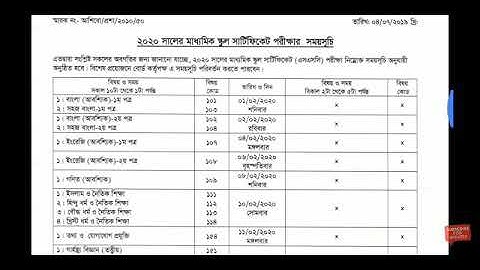 (SSC) এসএসসি ২০২০ সালের পরীক্ষার রুটিন দেখে নিন