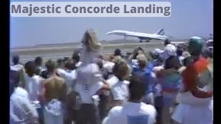Majestic Concorde Landing Supersonic Jet Airplane - Loud as Heck - Stock footage