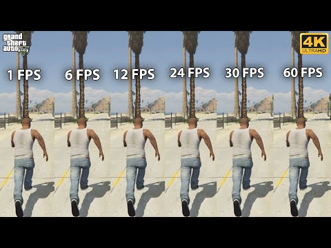 GTA 5 - Comparison 1 FPS 6 FPS VS 12 FPS VS 24 FPS VS 30 FPS VS 60 FPS [ 4K Resolution