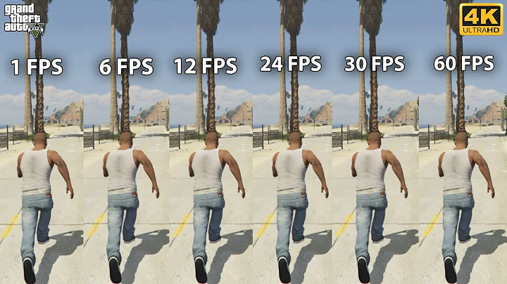 GTA 5 - Comparison 1 FPS 6 FPS VS 12 FPS VS 24 FPS VS 30 FPS VS 60 FPS [ 4K Resolution