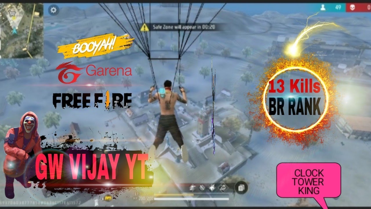 13 Klills In BR Rank push 10k likes Target 🎯 Booyah in Match 👿🎯🌎 - YouTube