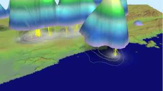 3D animation of Vaisala lightning detection near Sao Paulo