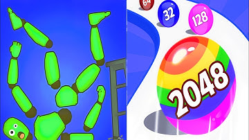🏂🏂 Ragdoll Break 🆚 Ball Run 2048- Satisfying ASMR Gameplay Showdown on Android & iOS #gaming #ios 