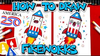 how draw fireworks 4th july