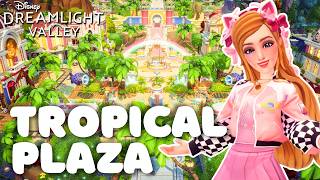 TROPICAL PLAZA Build | Pixel Perfect Update | Dreamlight Valley Decorating