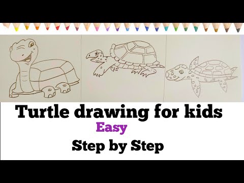 how to draw a turtle for kids | easy drawing for kids | step by step