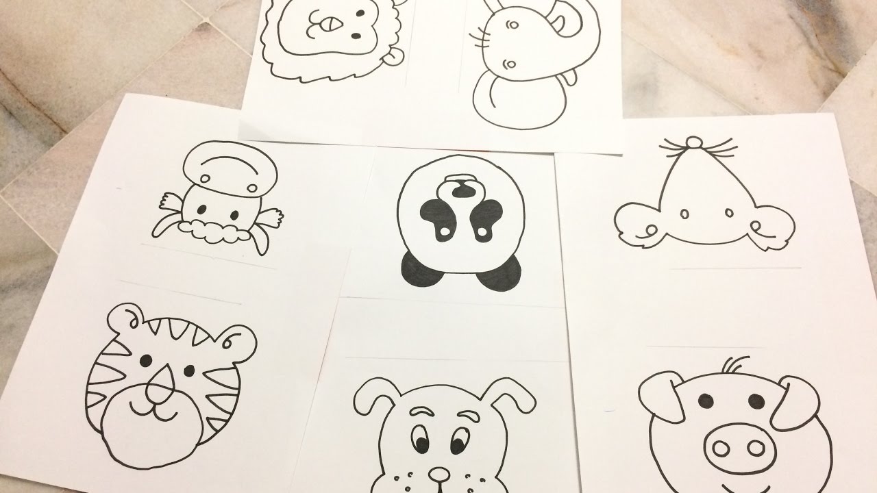 simple lesson how to draw animal pig s face using marker pen youtube