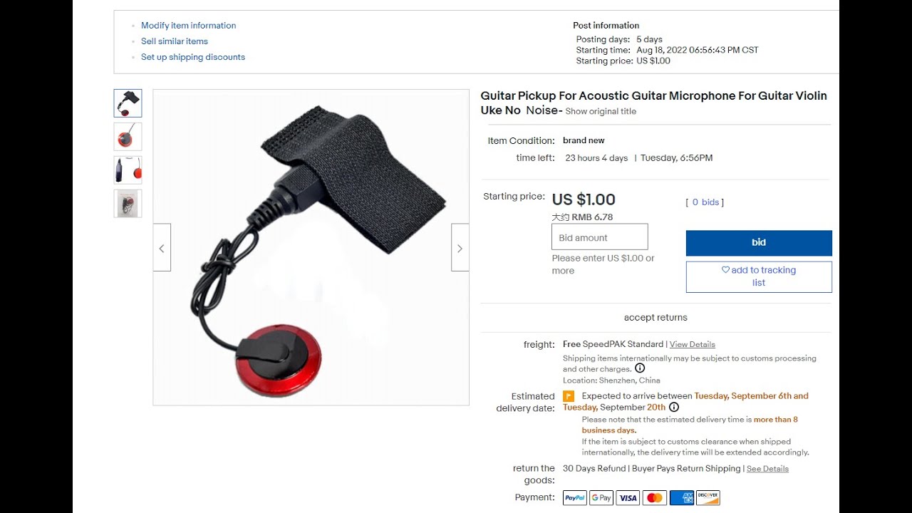 Watch Guitar pickup for acoustic guitar Only $1.00 , on sale @eBay shop on YouTube Watch Guitar pickup for acoustic guitar Only $1.00 , on sale @eBay shop on YouTube