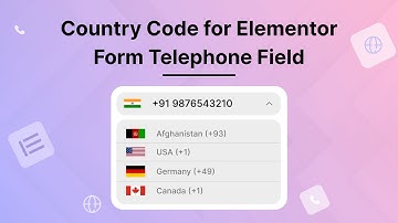 How to add country code dropdown to Tel Field in Elementor Forms