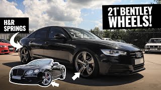 Audi A6 3.0 BiTDI Lowered on 21" Bentley GTC alloy wheels