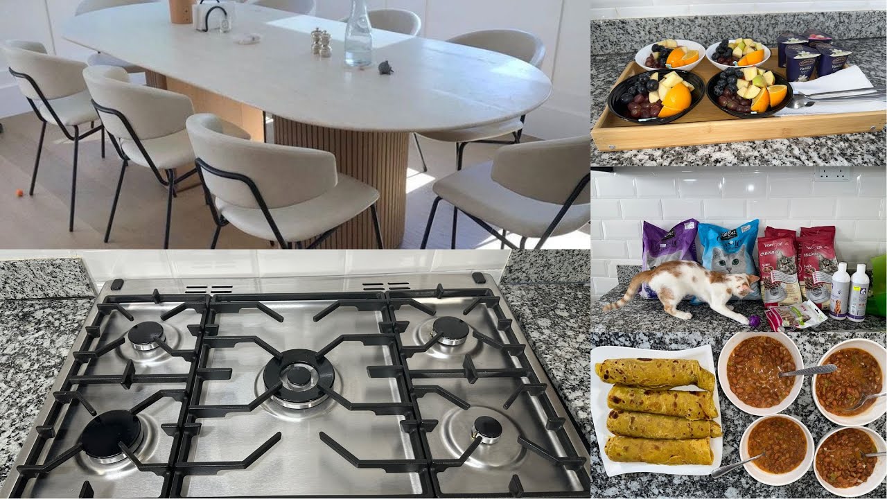 Dinning Set Progress||Full Day In The Kitchen||Cooker Top Deep Clean||Cat Essentials restock