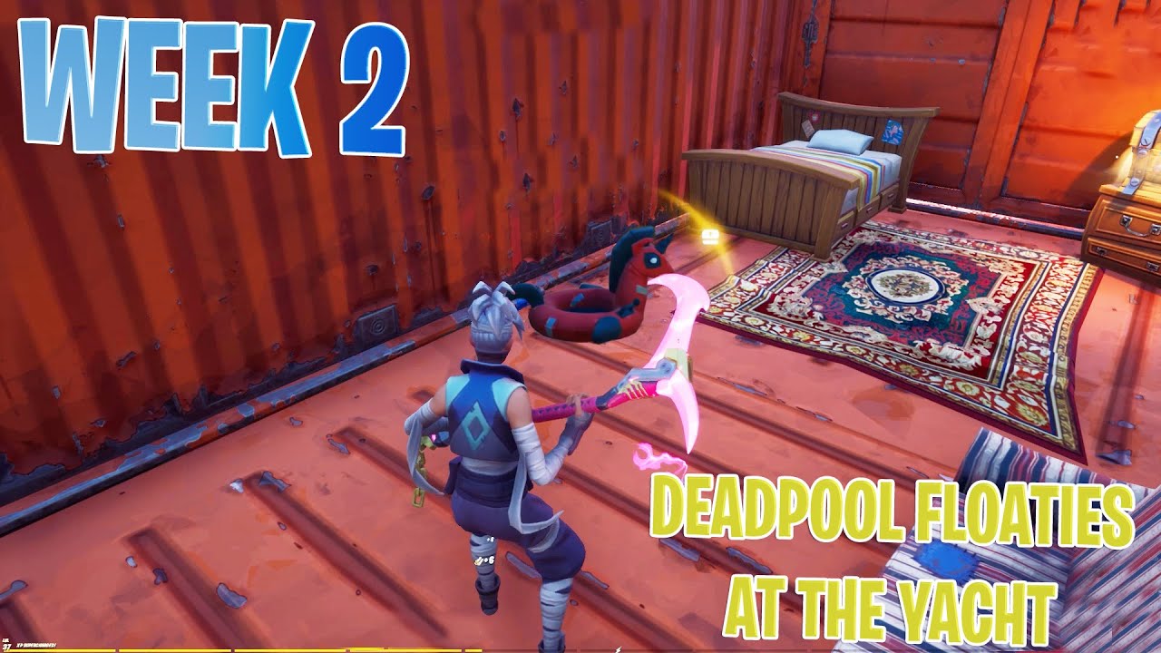 Find Deadpool floaties at The Yacht Fortnite Chapter 2 Season 3 Week 2 Challenge YouTube