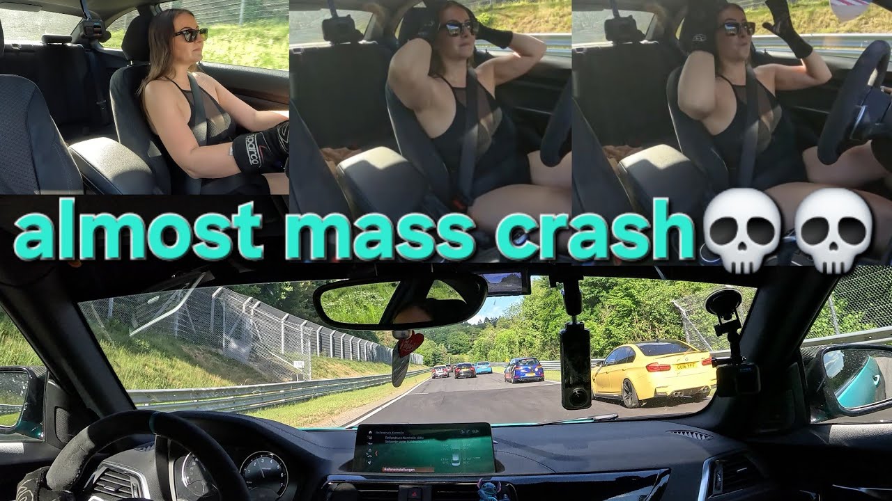 Nearly mass crash wrong yellow flag close call Nürburgring Nordschleife Touristenfahrten BTG 