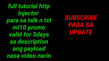 Full setup http injector pra sa talk n txt ml10 promo valid for 3days