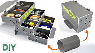 Make a TOOLBOX using PVC pipe | Creative idea