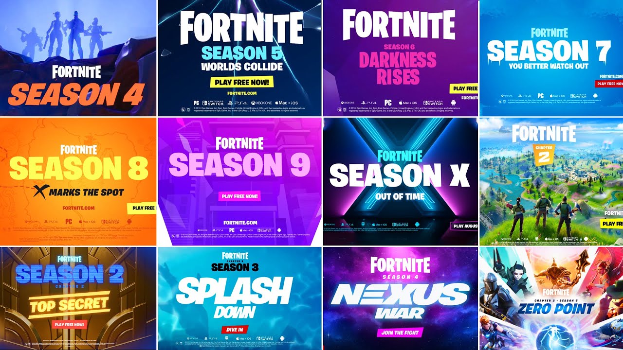 All Fortnite Cinematic Season Trailers (Season 1 - Season 16)