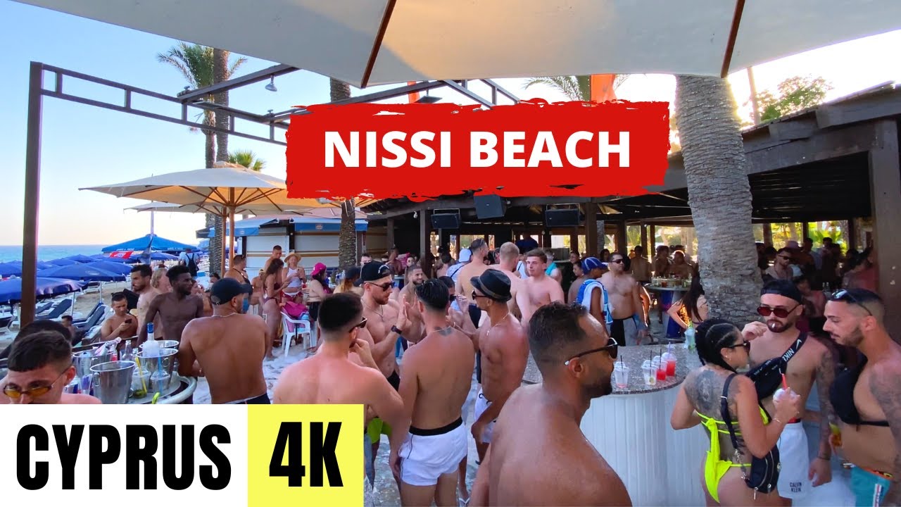 NISSI BEACH, CYPRUS 🇨🇾 [4K] Notorious party beach in Cyprus