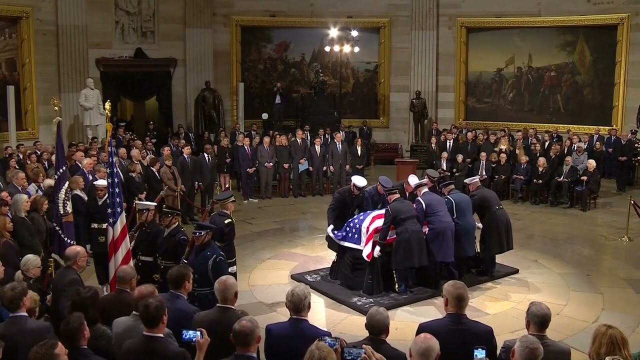 Jimmy Carter funeral: Casket enters US Capitol rotunda, where former president will lie in state