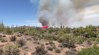 VIDEO: Air tanker drops fire retardant on Wildcat Fire north of Scottsdale