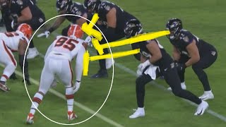 Film Study: Myles Garrett gets TRIPLE TEAMED: Still sacks Lamar Jackson