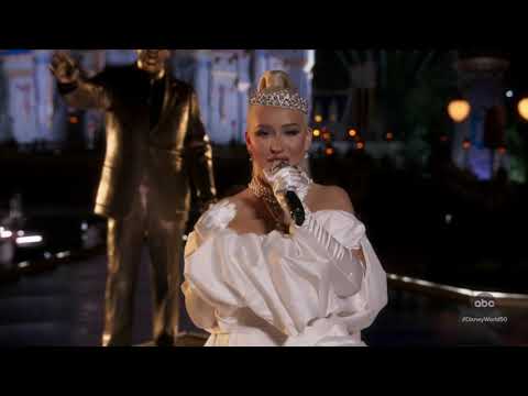 Christina Aguilera - When You Wish Upon A Star x Reflection At Disney World 50Th Celebration | Hd