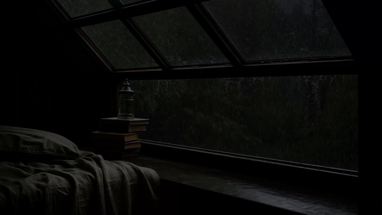 Midnight Forest Rain and Thunder Sounds Outside the Window | Dark, Cozy Sounds for Deep Sleep😴🌨