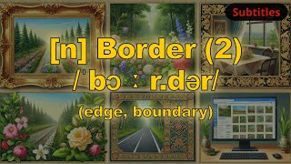 [n] Border meaning (edge, boundary) with 5 examples