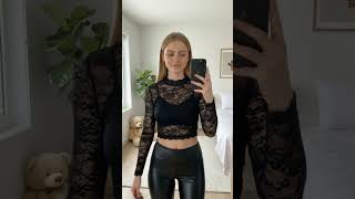 All Black Outfit Inspo Leather & Lace