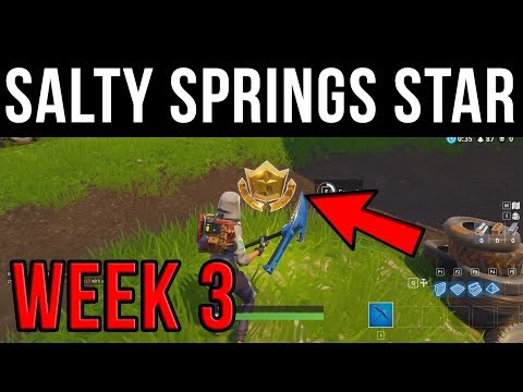 "Follow the treasure map found in Salty Springs" Fortnite Week 3 Battle Star Location! Season 4
