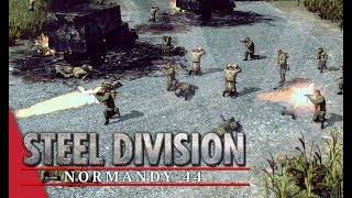 Capturing Fallschirmjägers! Steel Division: Normandy 44 Gameplay (Pointe du Hoc, 2v2)