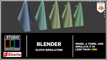 Blender 3.0 alpha model a towel and simulate it. Blender simulation #shorts