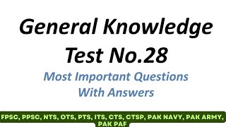 General Knowledge (Test No 28) for all tests preparation by Knowledge for all  2 views 1 day ago 6 minutes, 7 seconds