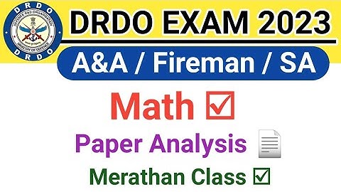 DRDO CEPTAM 10 A&A Math Merathan Classes | DRDO CEPTAM 10 A&A Paper Analysis 2023 @focus4m