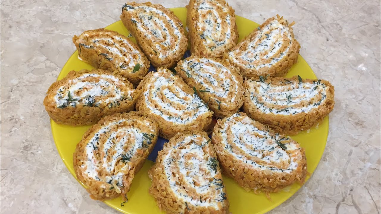 Морковный рулет. Рецепт вкусного закусочного рулета на праздничный стол. Идеи закусок
