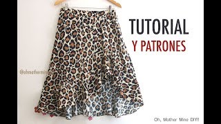 Aprender a coser: Falda asimétrica (patrones gratis) YouTube