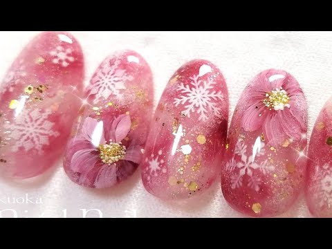Snow Crystal Flower Nailart 雪の結晶 フラワーネイルアート Youtube