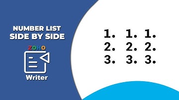 How to add number list side by side in Zoho Writer