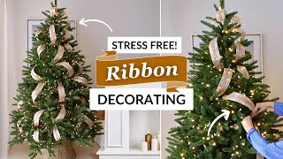 HOW TO DECORATE A CHRISTMAS TREE WITH RIBBON LIKE A PRO! 🎄 Easy Step-by-Step Ribbon Guide