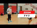 3 on 3 short sided game zoom action